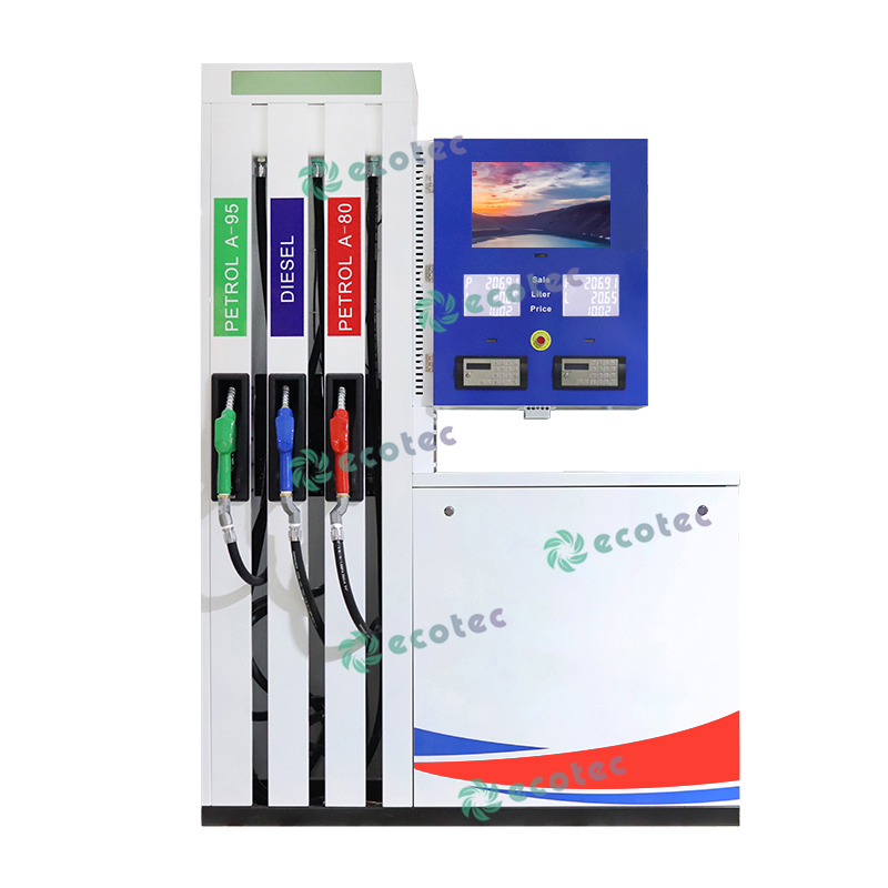 موزع وقود محطة الوقود Ecotec مع 6 فوهات لاسترداد البخار، موزع بنزين، موزع ديزل