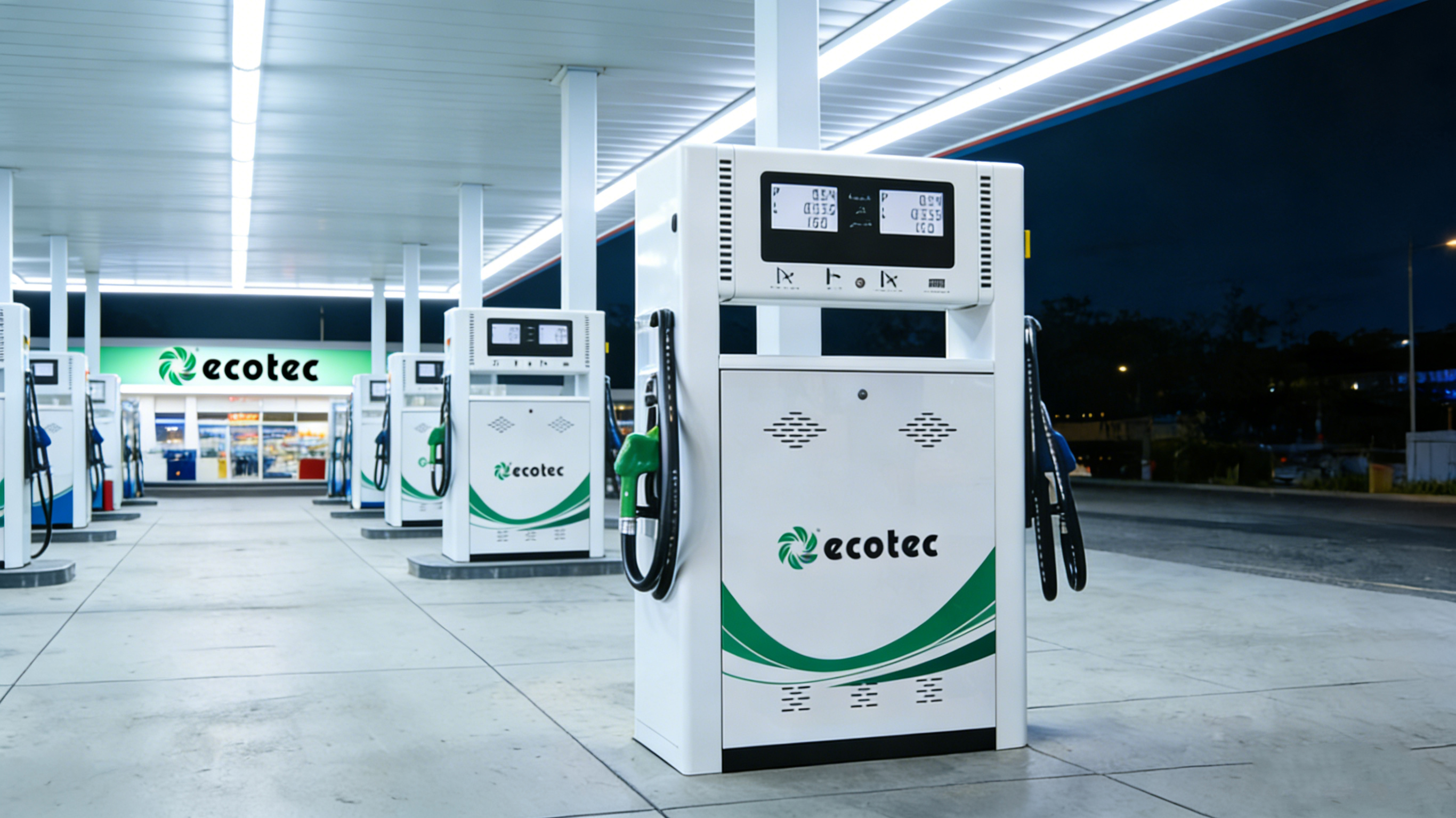Топливораздаточная колонка самообслуживания Ecotec с двойными форсунками и алюминиевыми форсунками Nayax POS 45 л/мин, 220 В, сертифицирована UL/ATEX